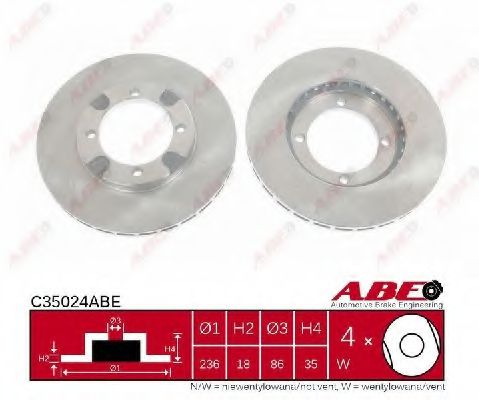 ABE C35024ABE Тормозные диски ABE для MITSUBISHI