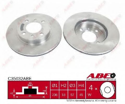 ABE C35032ABE Тормозные диски для PROTON ARENA