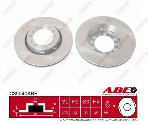 ABE C35040ABE Тормозные диски ABE для MITSUBISHI