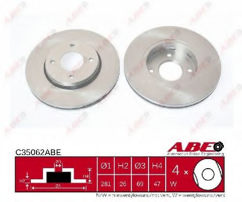 ABE C35062ABE Тормозные диски ABE для MITSUBISHI