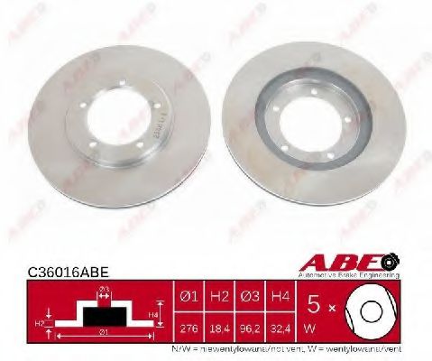 ABE C36016ABE Тормозные диски для DAIHATSU