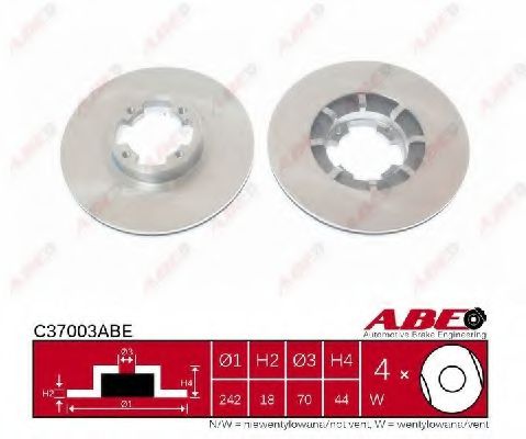 ABE C37003ABE Тормозные диски ABE для AUDI