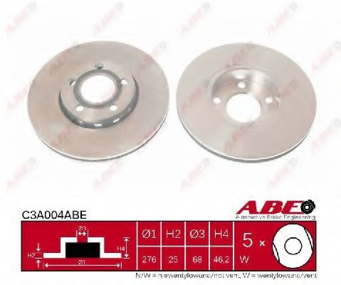 ABE C3A004ABE Тормозные диски ABE для AUDI