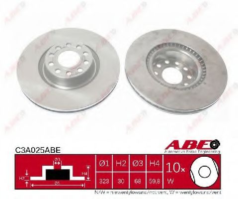 ABE C3A025ABE Тормозные диски ABE для AUDI