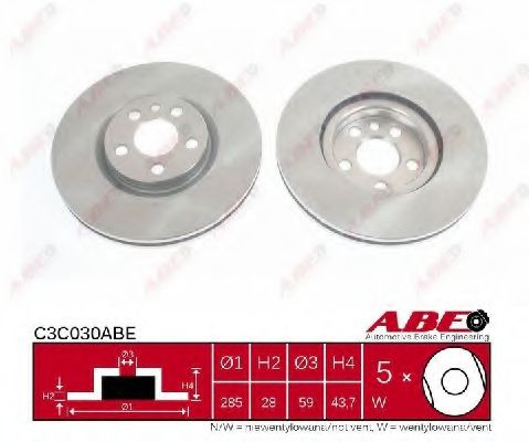 ABE C3C030ABE Тормозные диски ABE для FIAT
