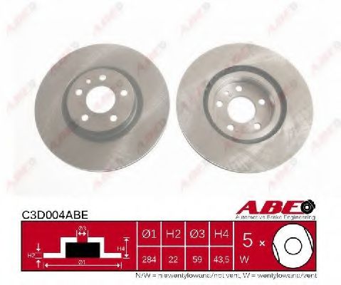 ABE C3D004ABE Тормозные диски ABE для FIAT CROMA