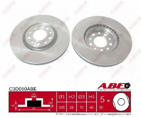 ABE C3D010ABE Тормозные диски для ALFA ROMEO BRERA
