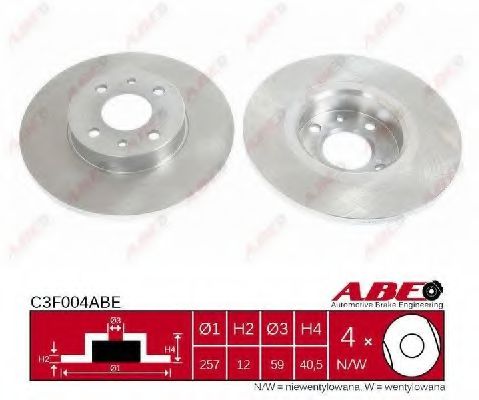 ABE C3F004ABE Тормозные диски ABE для FIAT