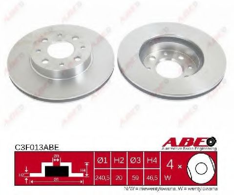 ABE C3F013ABE Тормозные диски ABE для FIAT