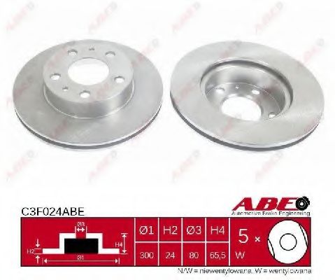 ABE C3F024ABE Тормозные диски ABE для FIAT