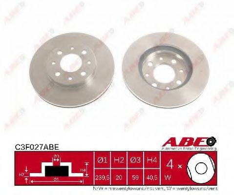 ABE C3F027ABE Тормозные диски ABE для FIAT