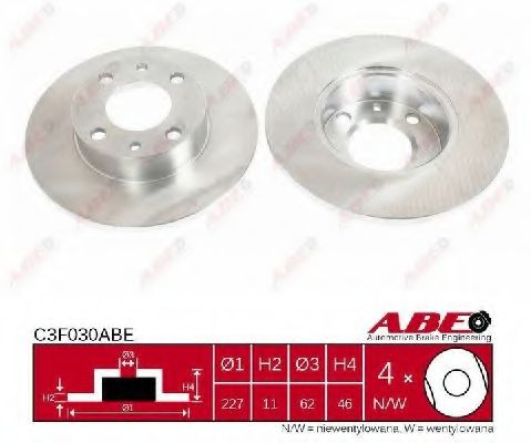 ABE C3F030ABE Тормозные диски для FIAT UNO