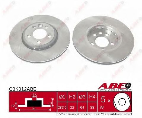 ABE C3K012ABE Тормозные диски ABE для ROVER