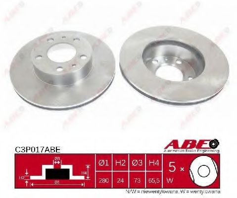 ABE C3P017ABE Тормозные диски ABE для FIAT