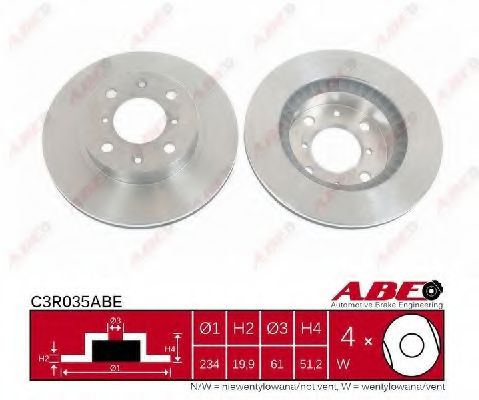 ABE C3R035ABE Тормозные диски для DACIA