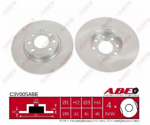 ABE C3V005ABE Тормозные диски для VOLVO 460
