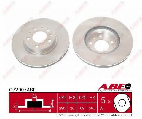 ABE C3V007ABE Тормозные диски для VOLVO 940 Break (945)
