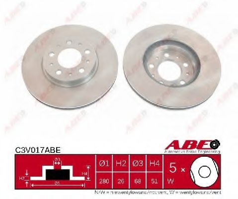 ABE C3V017ABE Тормозные диски для VOLVO 940 2 (944)