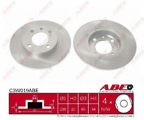 ABE C3W019ABE Тормозные диски ABE для SEAT