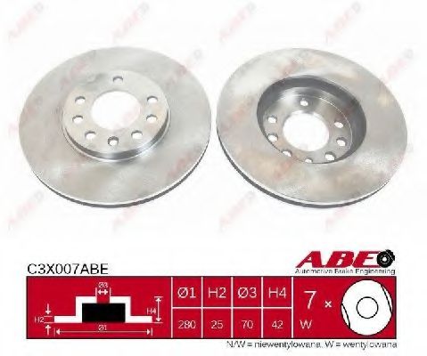 ABE C3X007ABE Тормозные диски для CHEVROLET ASTRA
