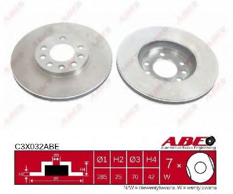 ABE C3X032ABE Тормозные диски ABE для FIAT