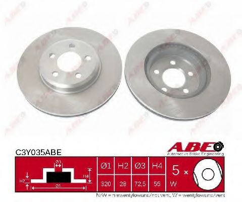 ABE C3Y035ABE Тормозные диски для CHRYSLER 300C
