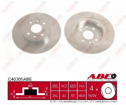 ABE C40305ABE Тормозные диски ABE для KIA
