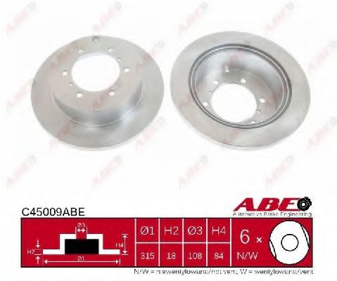 ABE C45009ABE Тормозные диски для MITSUBISHI L400