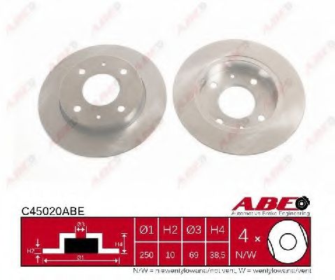ABE C45020ABE Тормозные диски для SMART