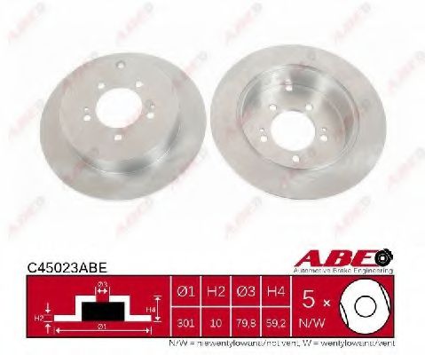 ABE C45023ABE Тормозные диски ABE для MITSUBISHI