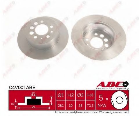 ABE C4V001ABE Тормозные диски для VOLVO 940 2 универсал (945)