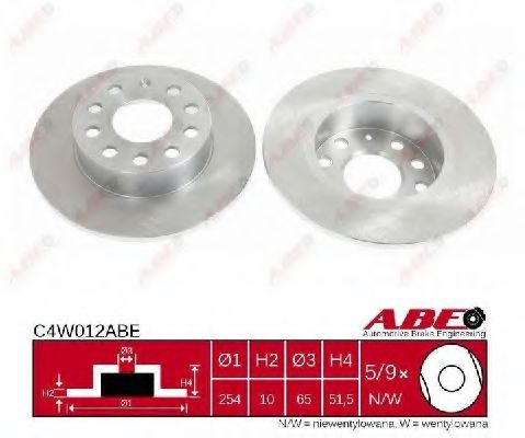 ABE C4W012ABE Тормозные диски ABE для SEAT
