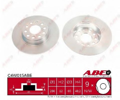 ABE C4W015ABE Тормозные диски ABE для SEAT