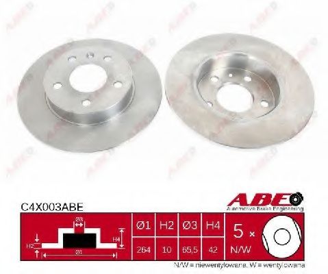 ABE C4X003ABE Тормозные диски для CHEVROLET ASTRA