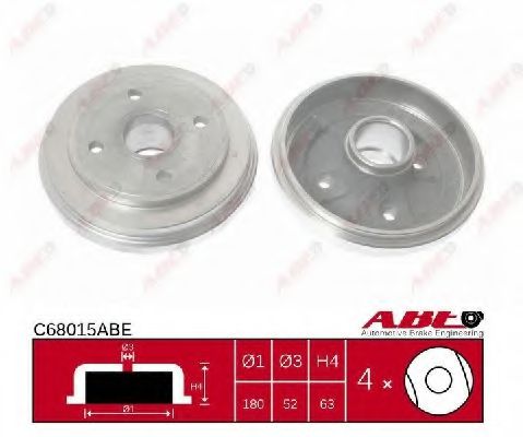 ABE C68015ABE Тормозной барабан для OPEL AGILA