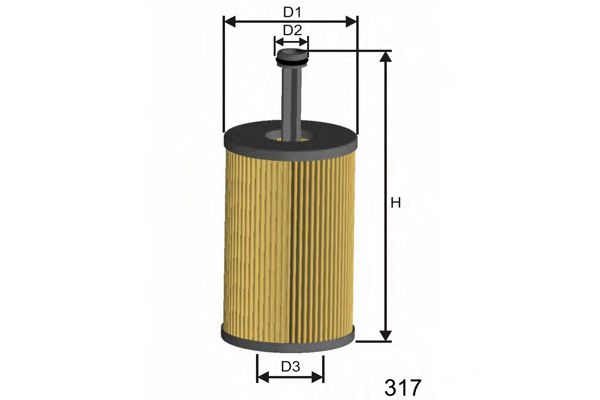 MISFAT L105 Масляный фильтр MISFAT для DODGE