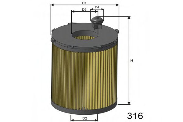 MISFAT L104 Масляный фильтр MISFAT для PEUGEOT 3008