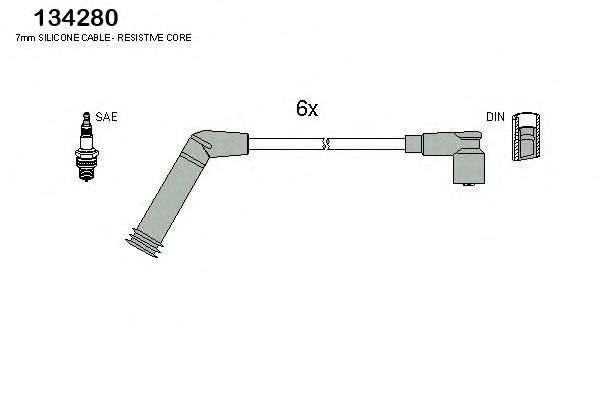 HITACHI 134280 Комплект проводов зажигания 