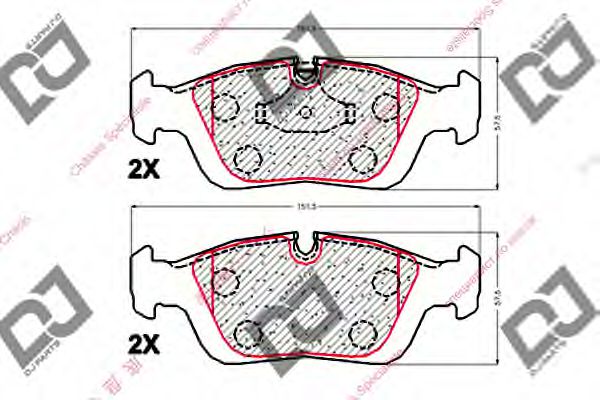 DJ PARTS BP1880 Тормозные колодки DJ PARTS для BMW