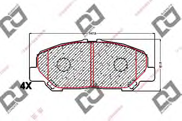 DJ PARTS BP1613 Тормозные колодки DJ PARTS для TOYOTA ALPHARD