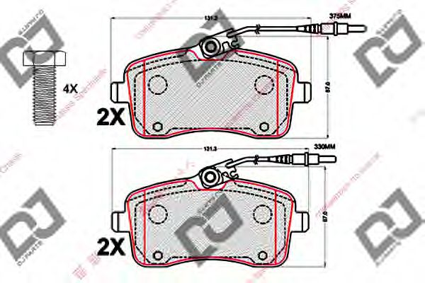 DJ PARTS BP2122 Тормозные колодки DJ PARTS для PEUGEOT