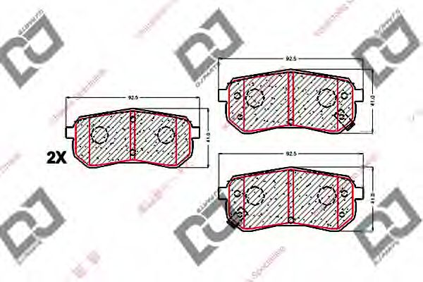 DJ PARTS BP1597 Тормозные колодки DJ PARTS для HYUNDAI