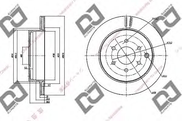 DJ PARTS BD1062 Тормозные диски DJ PARTS для NISSAN