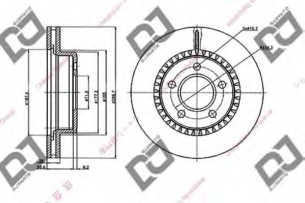BD2067 DJ PARTS Тормозной диск BD2067 DJ PARTS Тормозной диск