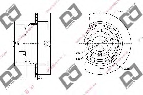 DJ PARTS BD1165 Тормозные диски DJ PARTS 