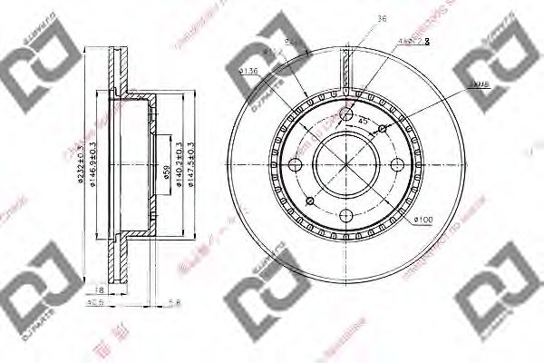 BD2037 DJ PARTS Тормозной диск BD2037 DJ PARTS Тормозной диск