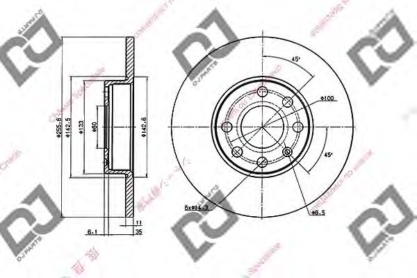 DJ PARTS BD1982 Тормозные диски DJ PARTS для OPEL