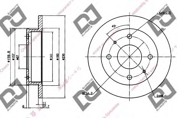 DJ PARTS BD1276 Тормозные диски DJ PARTS для HYUNDAI