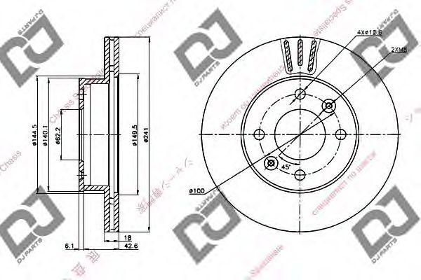 DJ PARTS BD1277 Тормозные диски DJ PARTS 