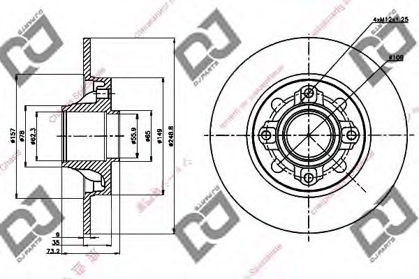 DJ PARTS BD1311 Тормозные диски DJ PARTS для PEUGEOT